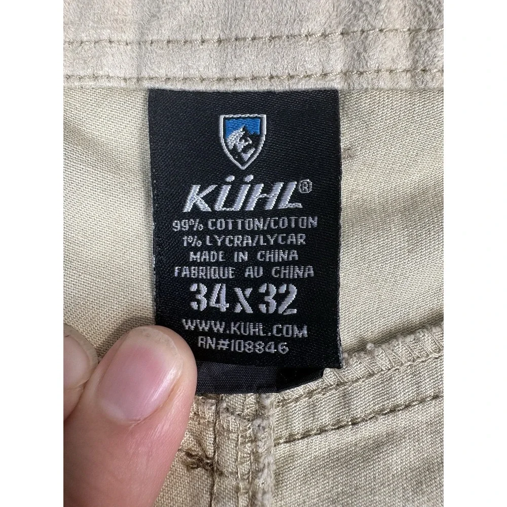 Kuhl Easy Rydr Pants Men 34x32 Brown Vintage Patina Dye Stretch Work Hiking